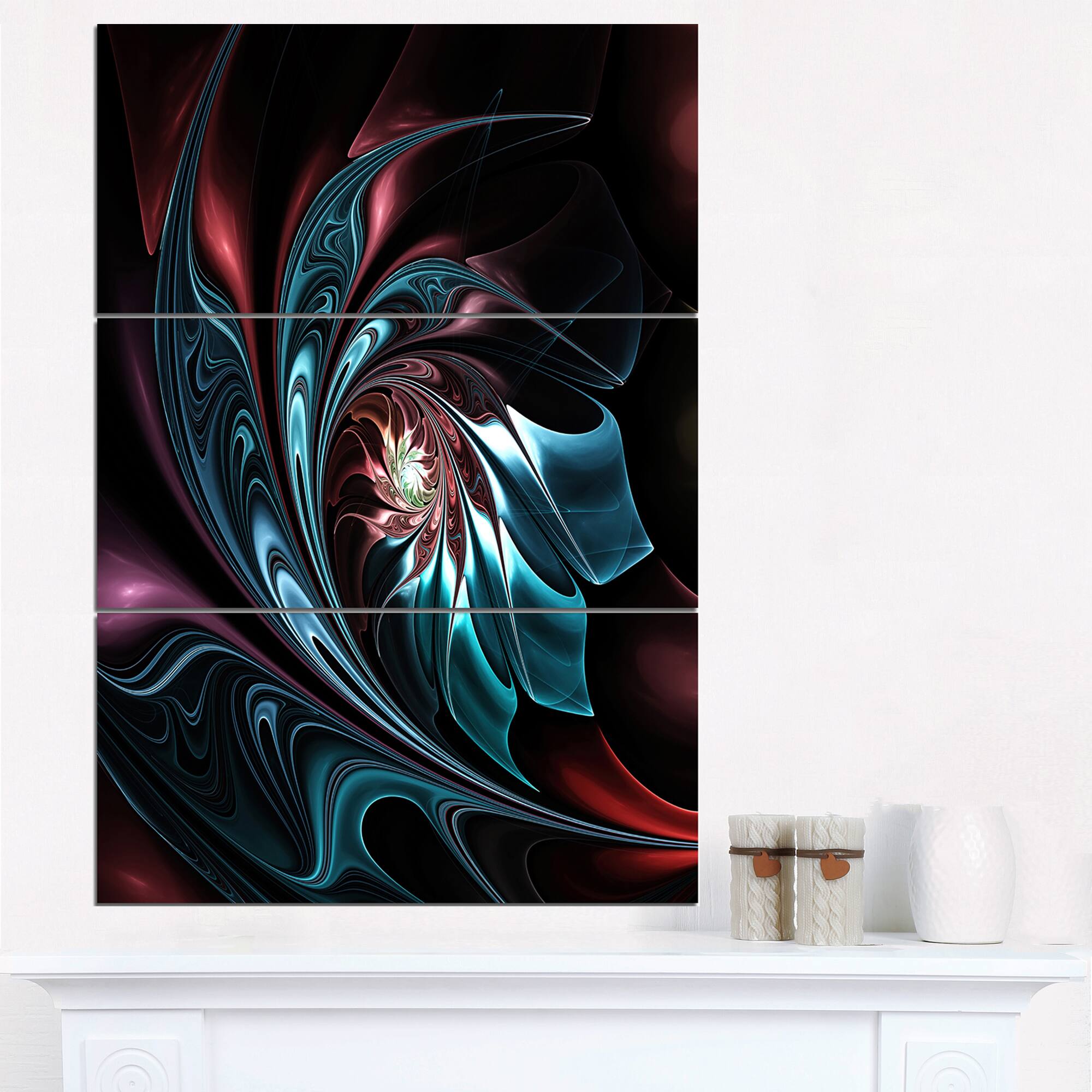 Designart - Blue Abstract Floral Shapes